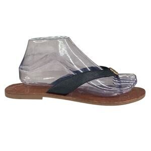Tory Burch Women’s Thora Black Leather Slip On Thong Sandal Size US 8.5